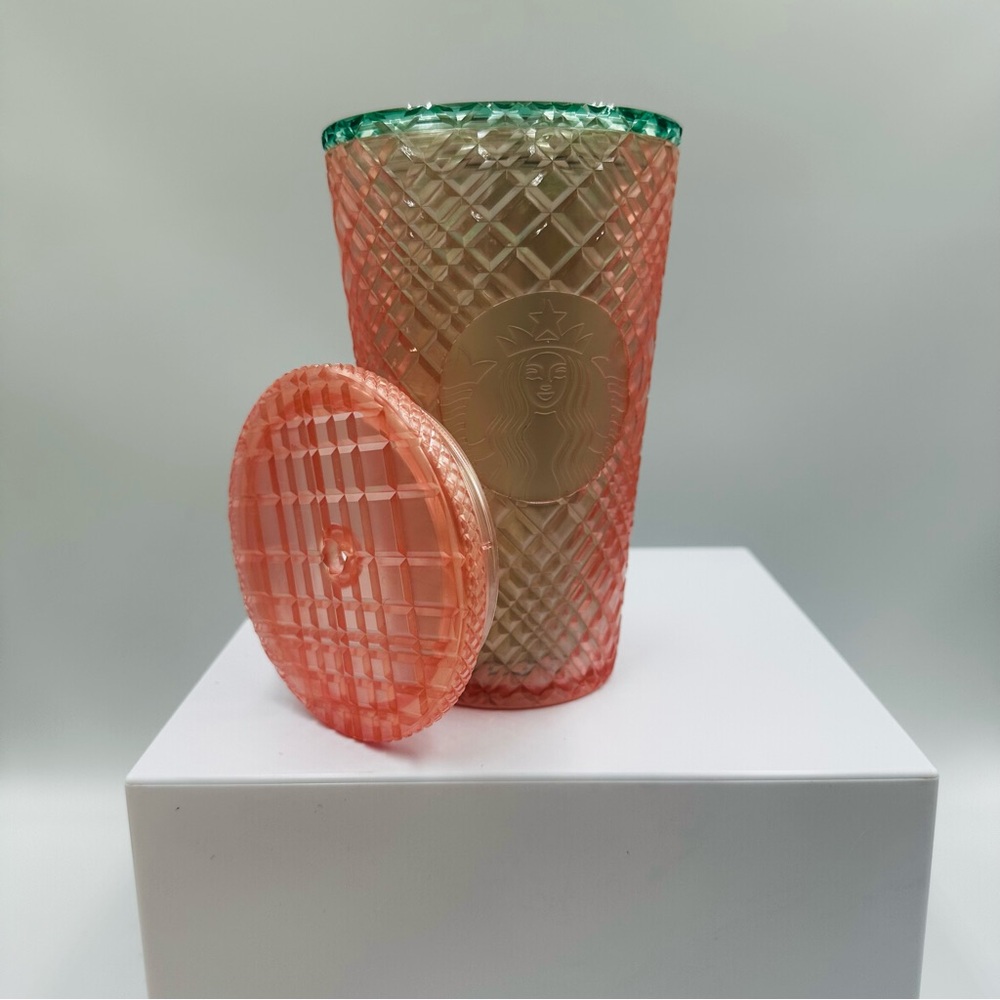 Starbucks Coral and Emerald Textured Tumbler